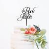 Custom Script Cake Toppers for Wedding Couple Silhouette Wedding Cake Topper Topper Mr & Mrs Wedding Cake Topper Script Cake Toppers for Wedding Black Acrylic Cake Topper for Wedding view 4