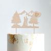 Family Wedding Cake Topper Couple Silhouette Wedding Cake Topper Mountain Tr Cake Topper Mr & Mrs Wedding Cake Topper Funny Cake Toppers for Wedding Wood Wedding Cake Topper view 2