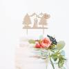 Family Wedding Cake Topper Couple Silhouette Wedding Cake Topper Mountain Tr Cake Topper Mr & Mrs Wedding Cake Topper Funny Cake Toppers for Wedding Wood Wedding Cake Topper view 4