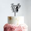 Hearts Finally Cake Topper Couple Silhouette Wedding legant Rustic Vintage Re Cake Topper Rustic Mr And Mrs Cake Topper Black Acrylic Wedding Cake Topper Personalized Cake Topper view 3