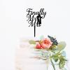 Hearts Finally Cake Topper Couple Silhouette Wedding legant Rustic Vintage Re Cake Topper Rustic Mr And Mrs Cake Topper Black Acrylic Wedding Cake Topper Personalized Cake Topper view 4