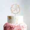 Custom Cake Topper Personalized Name Couple Silhouette Wedding Cake Topper Floral Cake Topper Mr And Mrs Cake Toppers for Wedding Funny Cake Toppers for Wedding Wood Cake Topper for Wedding view 1