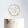 Custom Cake Topper Personalized Name Couple Silhouette Wedding Cake Topper Floral Cake Topper Mr And Mrs Cake Toppers for Wedding Funny Cake Toppers for Wedding Wood Cake Topper for Wedding view 2