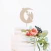 Couple Silhouette Wedding Cake Topper Moon Stars Wood Color Cake Topper Mr And Mrs Engagement Cake Topper Wood Cake Topper for Wedding Custom Mr Mrs Cake Topper Cake Topper Wedding view 4