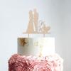 Custom Script Cake Toppers for Wedding Couple Silhouette Wedding Cake Topper Hearts Wood Cake Topper Wedding Mr & Mrs Cake Topper Funny Cake Toppers for Wedding Wood Cake Topper for Wedding view 1