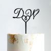 Custom Bride And Groom Cake Topper Hearts Cake Topper Couple Silhouette Wedding Cake Topper Mr And Mrs Cake Topper Funny Cake Toppers for Wedding Black Acrylic Cake Topper for Wedding view 2