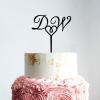 Custom Bride And Groom Cake Topper Hearts Cake Topper Couple Silhouette Wedding Cake Topper Mr And Mrs Cake Topper Funny Cake Toppers for Wedding Black Acrylic Cake Topper for Wedding view 3