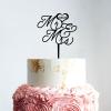 Custom Wedding Cake Topper Hearts Couple Silhouette Wedding Cake Topper Topper Mr & Mrs Rustic Wreath Cake Topper Funny Cake Toppers for Wedding Black Acrylic Cake Topper for Wedding view 3