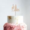 Personalized Wedding Cake Topper Mrs&Mrs Dog Cake Topper Couple Silhouette Wedding Vintage Retro Romanc Cake Topper Mr & Mrs Wedding Cake Topper Rustic Wedding Cake Topper Wood Wedding Cake Topper view 3