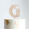 Couple Silhouette Wedding Cake Topper Romance Cake Topper Mr & Mrs Rustic Wreath Couple's Names Cake Topper Wood Wedding Cake Topper Custom Cake Topper Funny Cake Toppers for Wedding view 2
