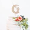 Couple Silhouette Wedding Cake Topper Romance Cake Topper Mr & Mrs Rustic Wreath Couple's Names Cake Topper Wood Wedding Cake Topper Custom Cake Topper Funny Cake Toppers for Wedding view 4