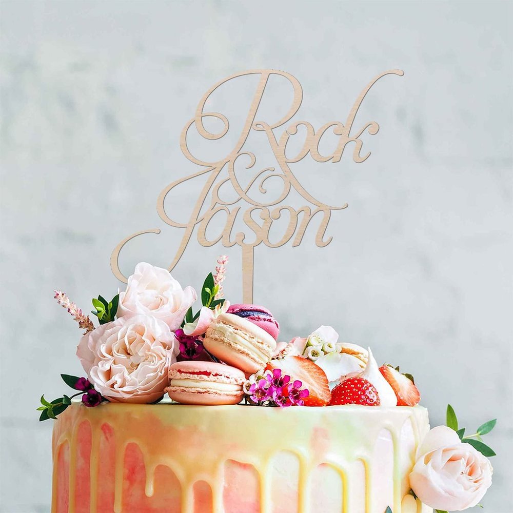 Custom Cake Toppers for Wedding Cake Topper Couple Silhouette Wedding Vintage Retro Romance Cake Topper Rustic Mr And Mrs Cake Topper Script Cake Toppers for Wedding Wood Wedding Cake Topper