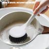 Dish Brush with Long Handle, Kitchen Dish Brush Scrub Brush Single Brush Scrubbing Brush for Kitchen Restaurant Pans, Pots view 3