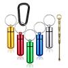 5 Pack-Mini Metal Vial Waterproof Aluminum Keychain Medication Pill Box Portable Pill Case First Aid Pill Container for Outdoor Camping Traveling, Multicolor. view 1