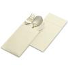 50-Pack Disposable Linen-Feel Dinner Napkins with Built-in Flatware Pocket, CREAM Prefolded Cloth Like Paper Napkins For Dinner, Wedding Or Party [Silverware NOT Included] view 3