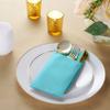 50-Pack Disposable Linen-Feel Dinner Napkins with Built-in Flatware Pocket, MINT BLUE Prefolded Cloth Like Paper Napkins For Dinner, Wedding Or Party [Silverware NOT Included] view 2
