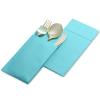 50-Pack Disposable Linen-Feel Dinner Napkins with Built-in Flatware Pocket, MINT BLUE Prefolded Cloth Like Paper Napkins For Dinner, Wedding Or Party [Silverware NOT Included] view 3