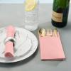 50-Pack Disposable Linen-Feel Dinner Napkins with Built-in Flatware Pocket, PINK Prefolded Cloth Like Paper Napkins For Valentines Day, Baby Shower, Dinner, Wedding Or Party [Silverware NOT Included] view 4