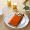 50-Pack Disposable Linen-Feel Dinner Napkins with Built-in Flatware Pocket, ORANGE Prefolded Cloth Like Paper Napkins For Thanksgiving, Dinner, Wedding Or Party [Silverware NOT Included] view 2