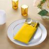 50-Pack Disposable Linen-Feel Dinner Napkins with Built-in Flatware Pocket, YELLOW Prefolded Cloth Like Paper Napkins For Dinner, Wedding Or Party [Silverware NOT Included] view 2