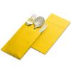 50-Pack Disposable Linen-Feel Dinner Napkins with Built-in Flatware Pocket, YELLOW Prefolded Cloth Like Paper Napkins For Dinner, Wedding Or Party [Silverware NOT Included] view 3
