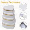Oairse White Gift Boxes with Lids for Present Heart Shaped Flower Boxes for Arrangements Set of 4 Floral Gift Boxes for Bridesmaid, Proposal, Wedding, Birthday, Baby Showers view 3