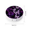 Bagea-Ka Purple Butterfly Pattern Contact Lens Case Box Eye Care Kit Holder Mirror Box with Tweezers Remover Tool Solution Bottle for Outdoor Travel & Home view 2