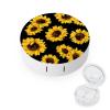 Bagea-Ka Oil Painting Sunflower Flowers Pattern With Black Pattern Contact Lens Case Box Eye Care Kit Holder Mirror Box with Tweezers Remover Tool Solution Bottle for Outdoor Travel & Home view 1
