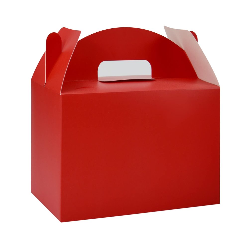 HUAPRINT 30 Pack Red Gift Boxes,9.45x5x5 inches Treat Gable Box For Party Favor Goodie Birthday Baby Shower Wedding Christmas