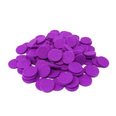 Honbay 100PCS Replacement Felt Pads 22mm Essential Oil Refill Pads for 30mm Locket Necklace Bracelet or Car(0.87inch, Purple) (22mm)