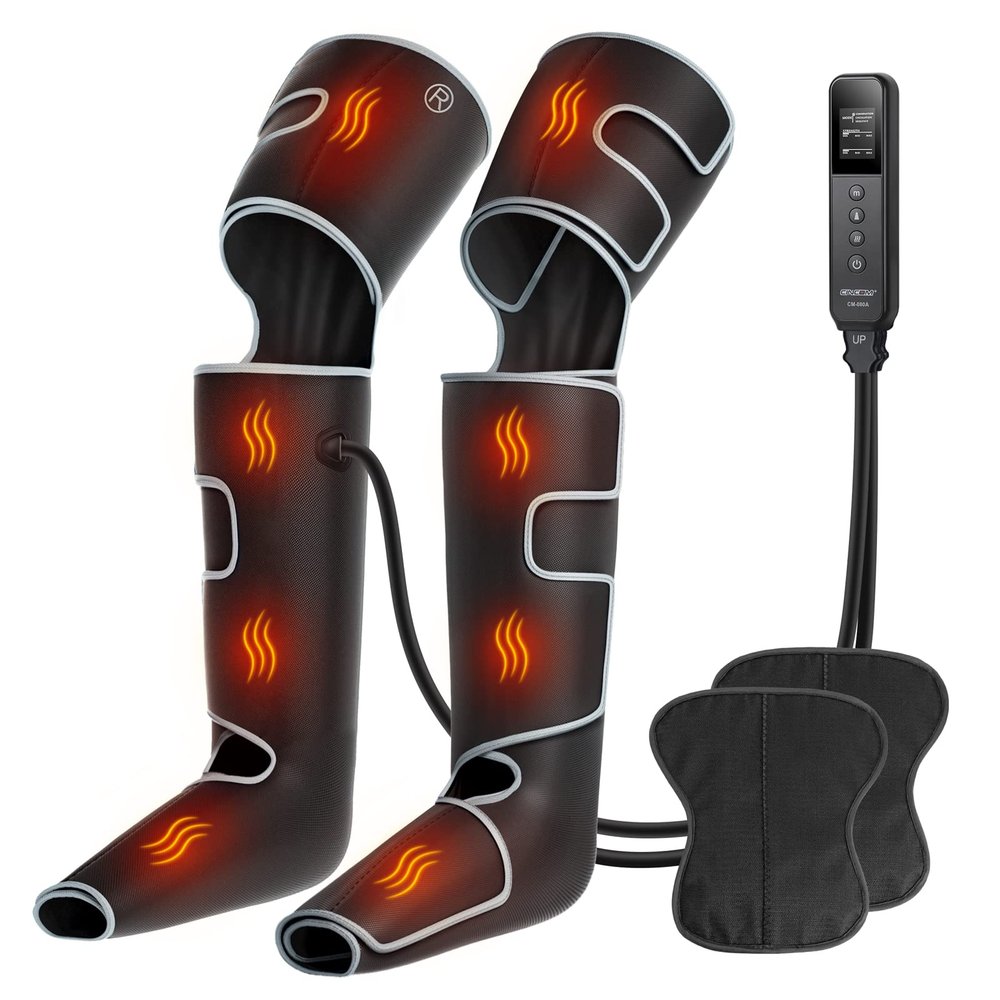 CINCOM Leg Massager with Heat and Compression, 3-in-1 Foot Calf & Thigh Massager for Circulation and Pain Relief Helpful for Lymphedema Edema Restless and Relaxation FSA - HSA