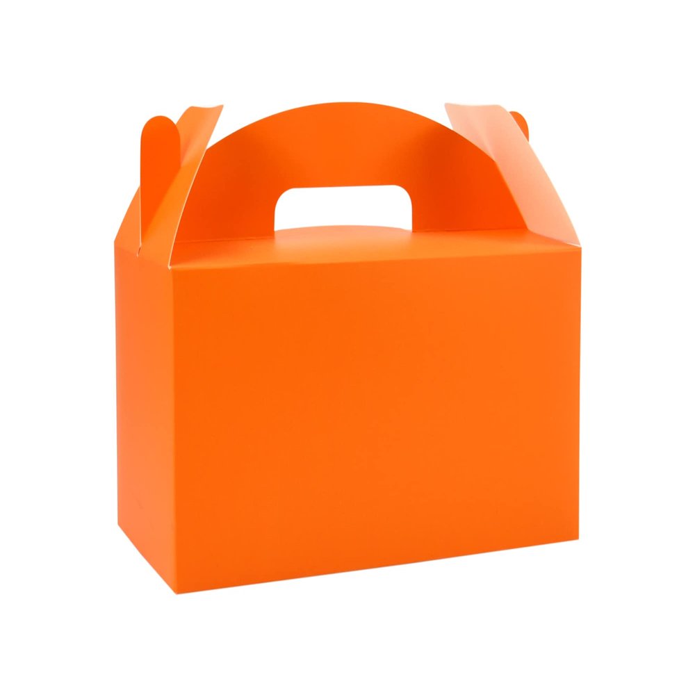 HUAPRINT 30 Pack Orange Gift Boxes,9.45x5x5 inches Treat Gable Box For Party Favor Goodie Birthday Baby Shower Wedding Christmas