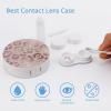 Bagea-Ka Rose Gold Leopard Pattern Contact Lens Case Box Eye Care Kit Holder Mirror Box with Tweezers Remover Tool Solution Bottle for Outdoor Travel & Home view 3