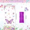 100 Pcs Butterflies Cellophane Treat Bags Plastic Butterfly Party Favors Watercolor Butterfly Cello Candy Bag with 100 Twist Ties for Butterfly Theme Baby Shower Girl Birthday Party Supplies(Purple) view 2
