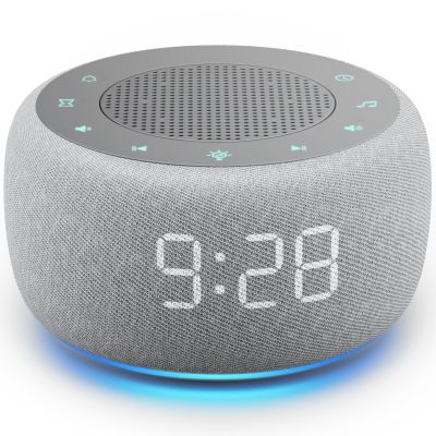 Buffbee Alarm Clock with Sound Machine for Bedrooms  2-in-1 White Noise Machine for Sleep, Gentle Wake-Up with Soft Alarm Sounds, Ambient Night Light, Plug-in, Sleep Better, Wake Gently