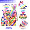 Aodaer 100 Pieces 10.6 x 5.1 In Rainbow Cellophane Bags Plastic Candy Gift Bag Cellophane Treat Bags with Twist Ties Stripes Polka Dot Printed Pattern Goodie Bag for Birthday Weddings Party Favors view 3