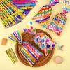 Aodaer 100 Pieces 10.6 x 5.1 In Rainbow Cellophane Bags Plastic Candy Gift Bag Cellophane Treat Bags with Twist Ties Stripes Polka Dot Printed Pattern Goodie Bag for Birthday Weddings Party Favors view 4