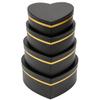 Oairse Black Gift Boxes with Lids for Present Heart Shaped Flower Boxes for Arrangements Set of 4 Floral Gift Boxes for Bridesmaid, Proposal, Wedding, Birthday, Baby Showers view 1