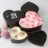 Oairse Black Gift Boxes with Lids for Present Heart Shaped Flower Boxes for Arrangements Set of 4 Floral Gift Boxes for Bridesmaid, Proposal, Wedding, Birthday, Baby Showers view 2