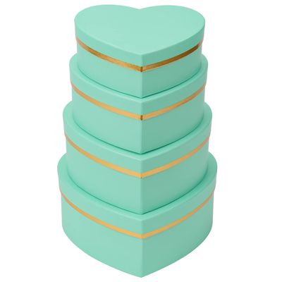Oairse Nesting Gift Boxes with Lids for Present Heart Shaped Flower Boxes for Arrangements Set of 4 Floral Gift Boxes for Bridesmaid, Proposal, Wedding, Birthday, Baby Showers