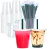 [50 SETS] 16 oz Clear Plastic Cups with Lids and STRAWS, Disposable Drinking Cups for Cold Drinks, Iced Coffee, Milkshakes, Smoothies view 1
