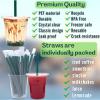 [50 SETS] 16 oz Clear Plastic Cups with Lids and STRAWS, Disposable Drinking Cups for Cold Drinks, Iced Coffee, Milkshakes, Smoothies view 2