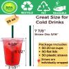 [50 Sets] 20 oz Clear Plastic Cups with Lids and Straws, Disposable Coffee Cups view 2