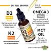 (2 Pack) Organic Vitamin D3 K2 Drops with MCT Oil Omega 3, 5000 IU - Maximum Strength Vitamin D Liquid, No Fillers, Non-GMO Liquid D3 for Faster Absorption and Immune Support (Vanilla, 1 Fl OZ x 2) view 4