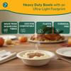 ECO SOUL 12 Oz Compostable Disposable Paper Bowls [100 Pack] Food Safe Leak-Free 100% Virgin Bagasse Biodegradable Heavy Duty Ramen Soup Bowl for Hot & Cold Food Microwave Safe [Small, Round, Brown] view 3