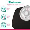 Adamson A25W Scales for Body Weight - Up to 400 LB - 5.3" Dial on 12.4" x 10.2" Platform - Anti-Skid Rubber Surface - High Precision Bathroom Scale Analog - Durable with 20-Year Assurance - White view 2