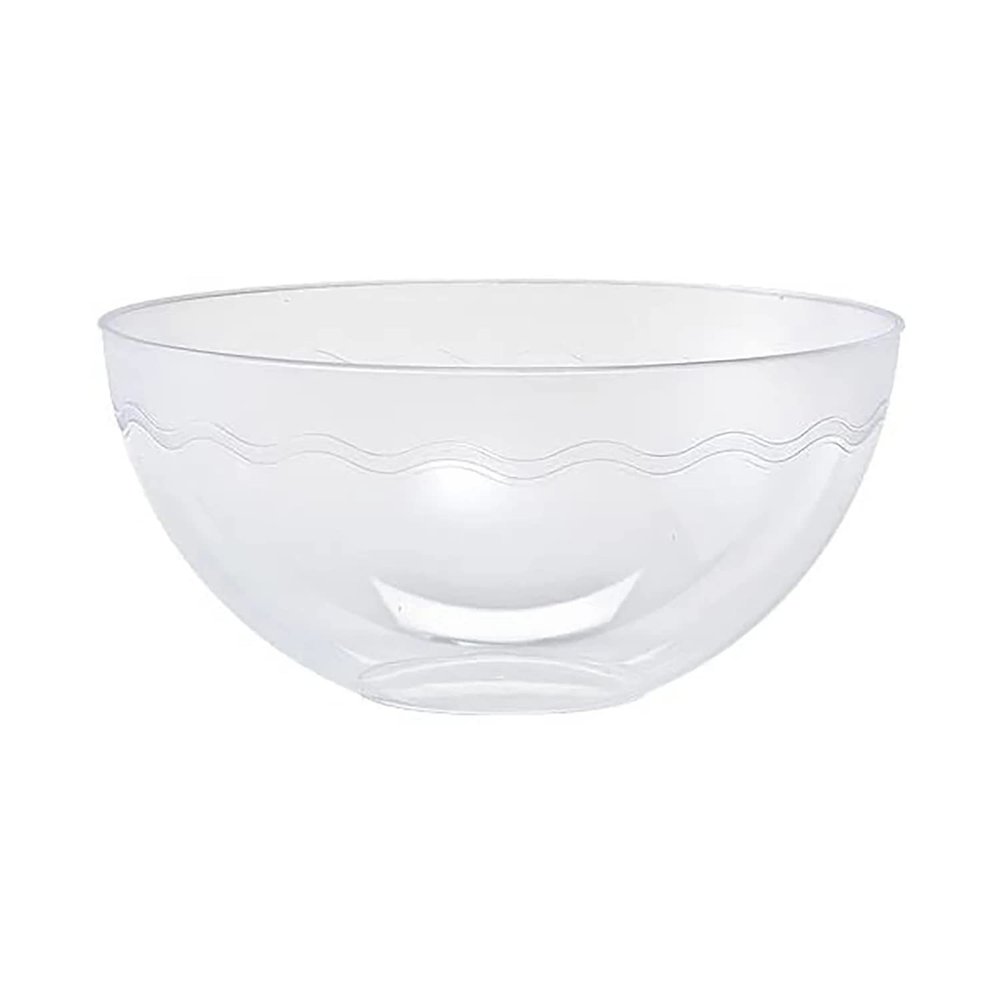 Nicole Fantini Disposable Elegant 52oz Round Clear Plastic Party Snack/Salad Serving Bowls, Also can use to serve Chips, Candies & All : 24 Ct