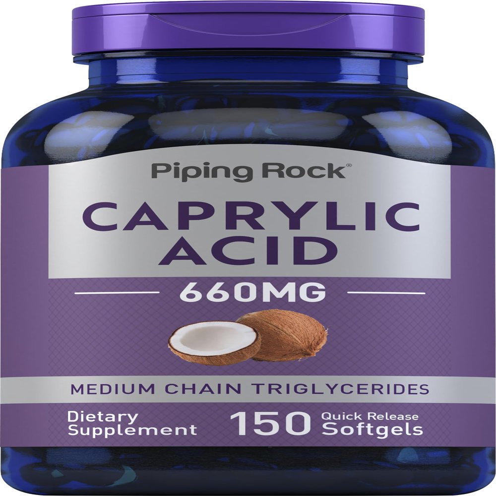 Piping Rock Caprylic Acid Supplement | 660 mg | 150 Softgel Capsules | from MCT Oil for Women and Men | Non-GMO, Gluten Free