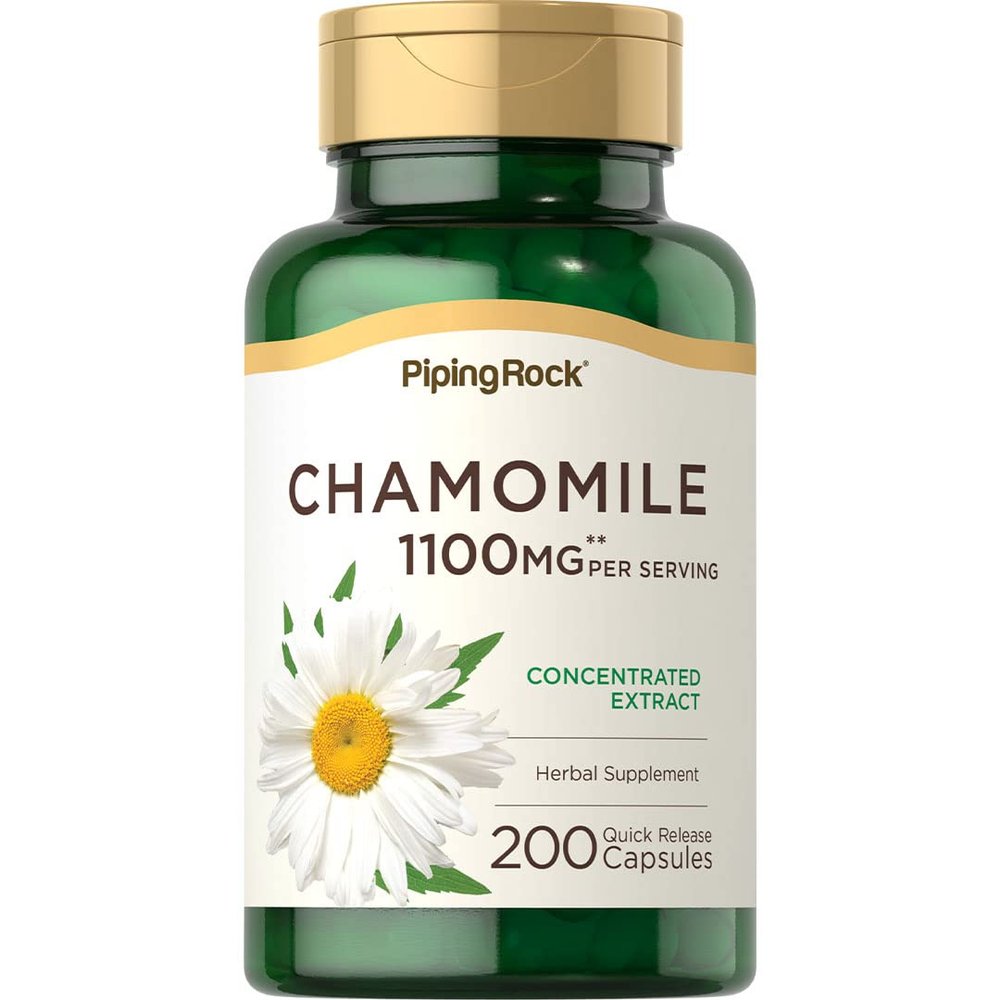 Piping Rock Chamomile Extract Capsules | 200 Pills | Herb Supplement | Gluten Free, Non-GMO