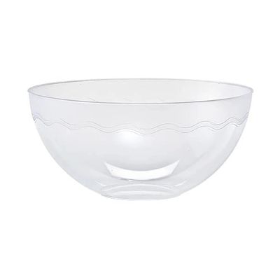Nicole Fantini Disposable Elegant 100Oz Round Clear Plastic Party Snack/Salad Serving Bowls, Also can use to serve Chips, Candies & All : 6 Ct